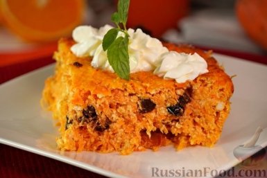 Морковно-творожная запеканка с черносливом russianfood.com