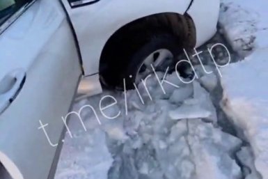 Автомобиль провалился под лед на Байкале Тг-канал (18+) ДТП38RUS