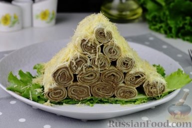 Блинный торт-закуска &quotМонастырская изба&quot с печенью - оригинально, сытно и празднично. Семья в восторге russianfood.com