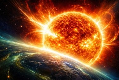 На Солнце произошла мощная вспышка Сгенерировано chat.qwen.ai
