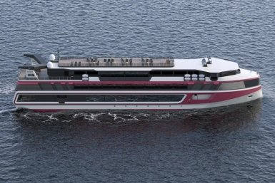 Первый в России крупный пассажирский электроход &quotБайкал&quot построят в Приангарье Визуализация проекта предоставлена компанией &quotВодоходЪ&quot