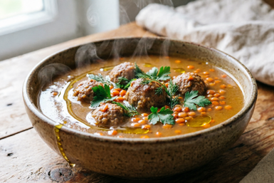 Суп с чечевицей и фрикадельками: бульон не варится - сытно и вкусно. Накормите всю семью этим быстрым блюдом