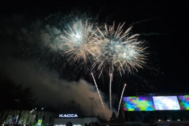 Яркие вспышки Победы: грандиозный праздничный салют прогремел в Ангарске 9 Мая Анастасия Вострецова, корр. ИА AngarskMedia