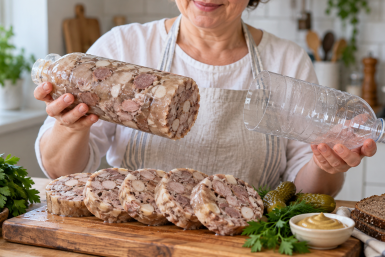 Кладу дешевое мясо — в бутылку на ночь: утром достаю Мою любимую колбасу — без желатина и сои