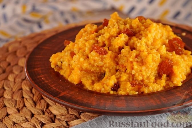 Сладость без сахара: пшённая каша с тыквой и сухофруктами - синоним идеального завтрака - яркий вкус и нежная текстура russianfood.com