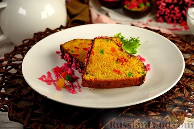 Морковно-апельсиновый кекс с цукатами и посыпкой - мягкий, влажный и ароматный russianfood.com
