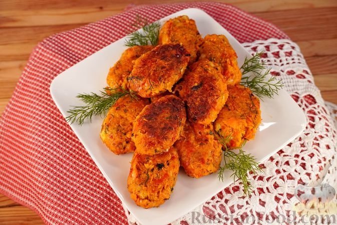Морковные котлеты со сладким перцем и сыром russianfood.com