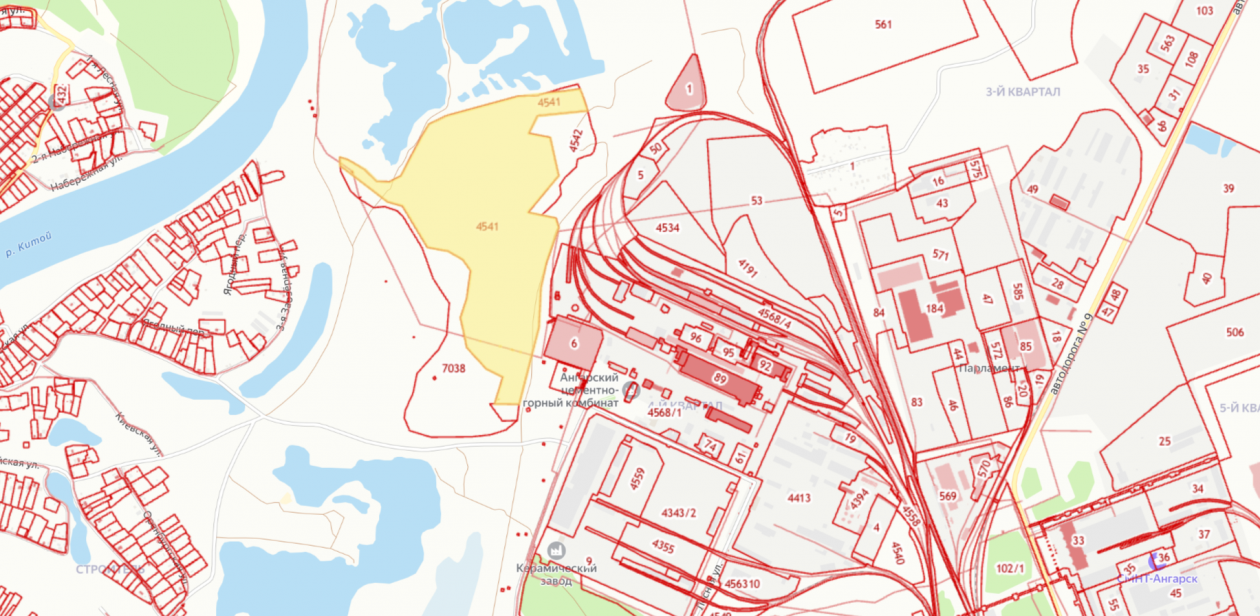 Проект ликвидации полигона ТКО за 58 млн рублей разработают в Ангарске Скриншот публичной кадастровой карты